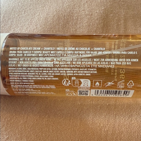 Kylie Cosmetics Hair & Body Mist — Amber Liquid with Beige Cap - Picture 2 of 3